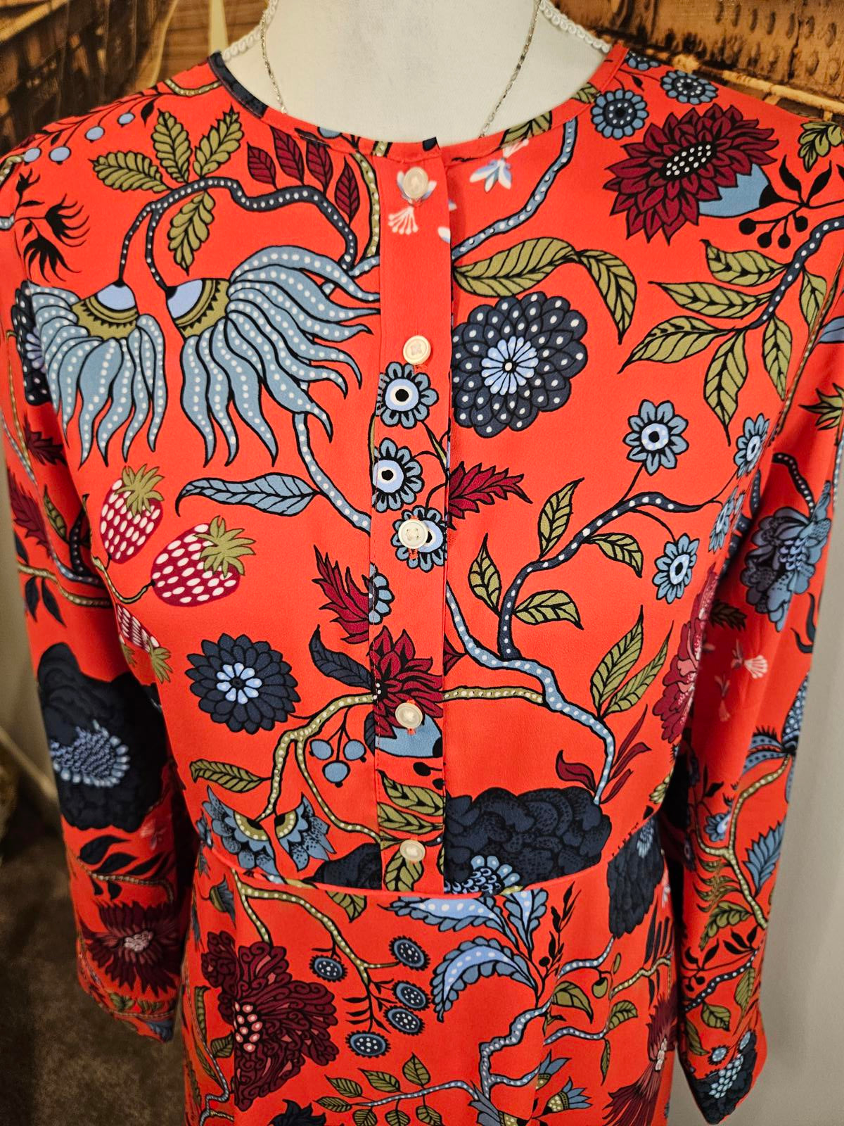 Loft Strawberry Field Petites Floral Print Dress 866