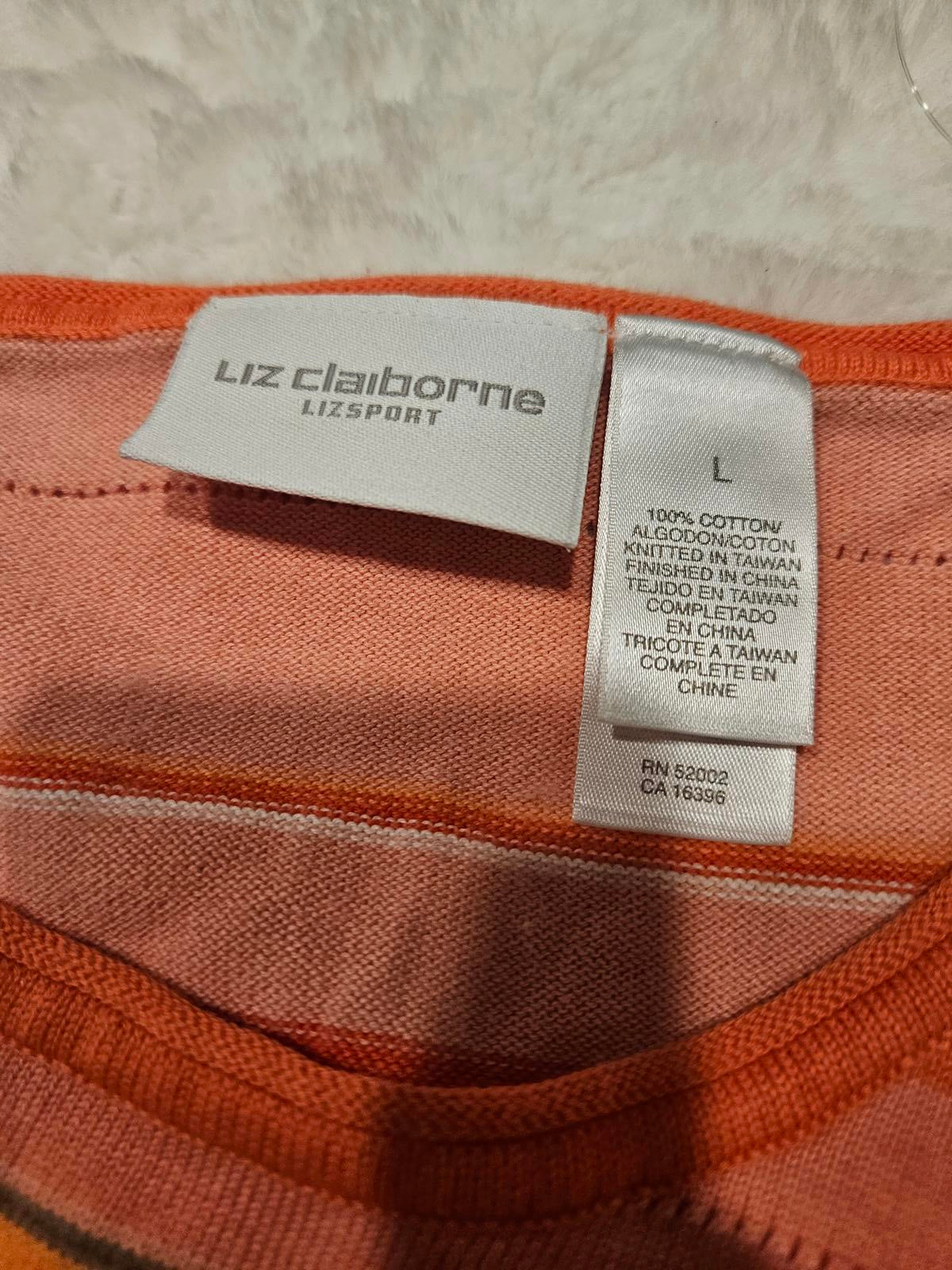 Liz Claiborne Vibrant Striped Sleeveless Knit Top  #525