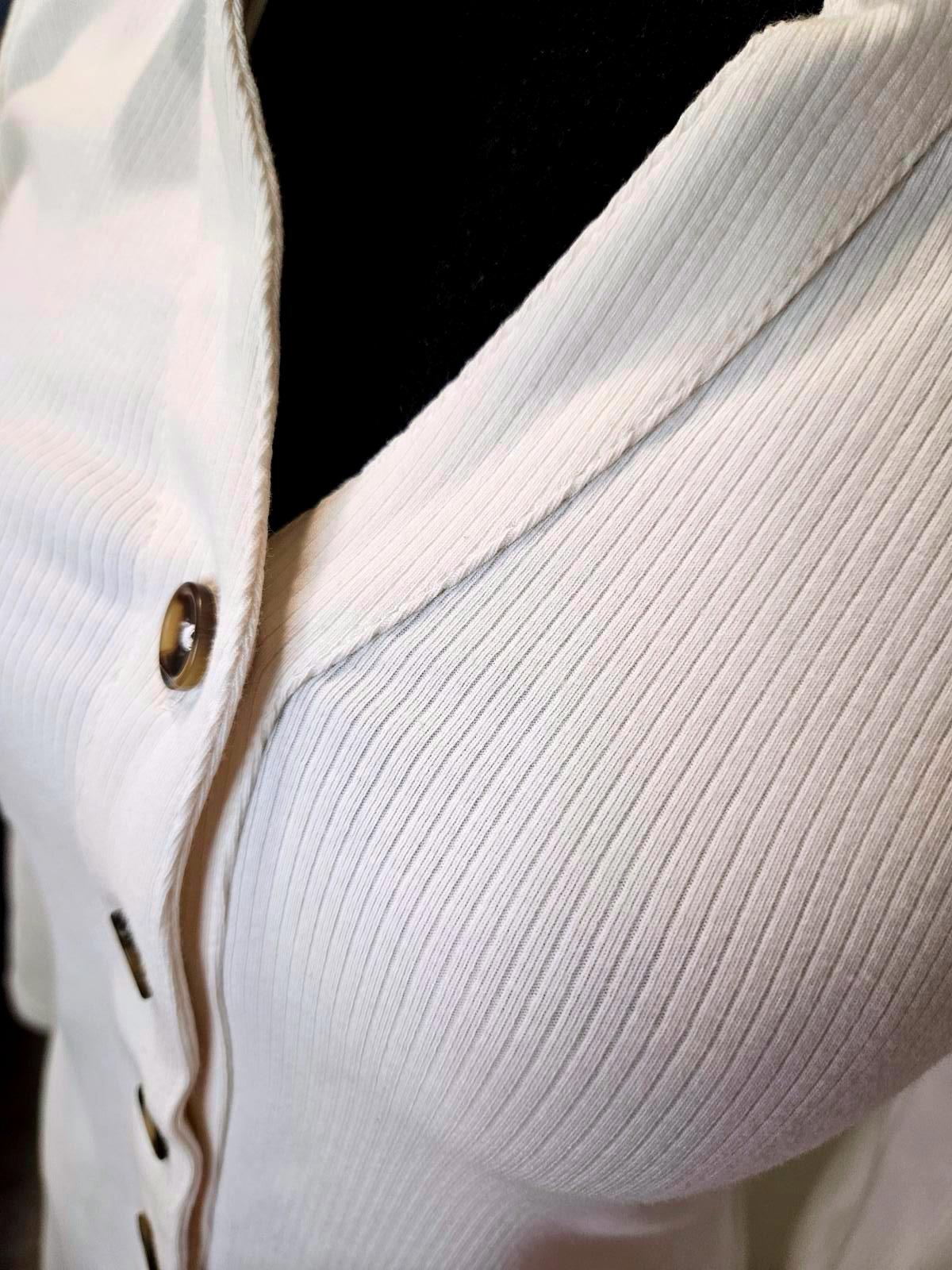 Lands' End Long Sleeve Button-Up Dress - Classic Cream Color 1182