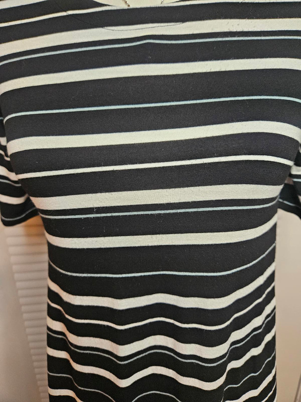 Loft Striped Dress - Black & White with Gray Pinstripe #H42