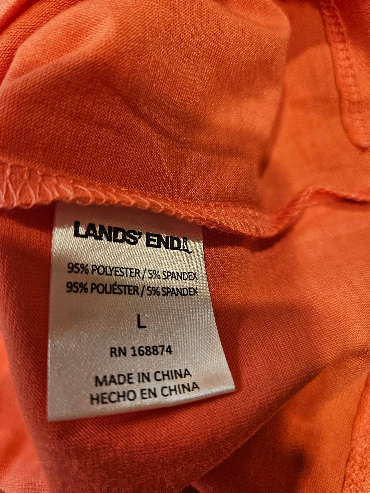 Land's End Coral Long Sleeve Top with Decorative Collar 1040