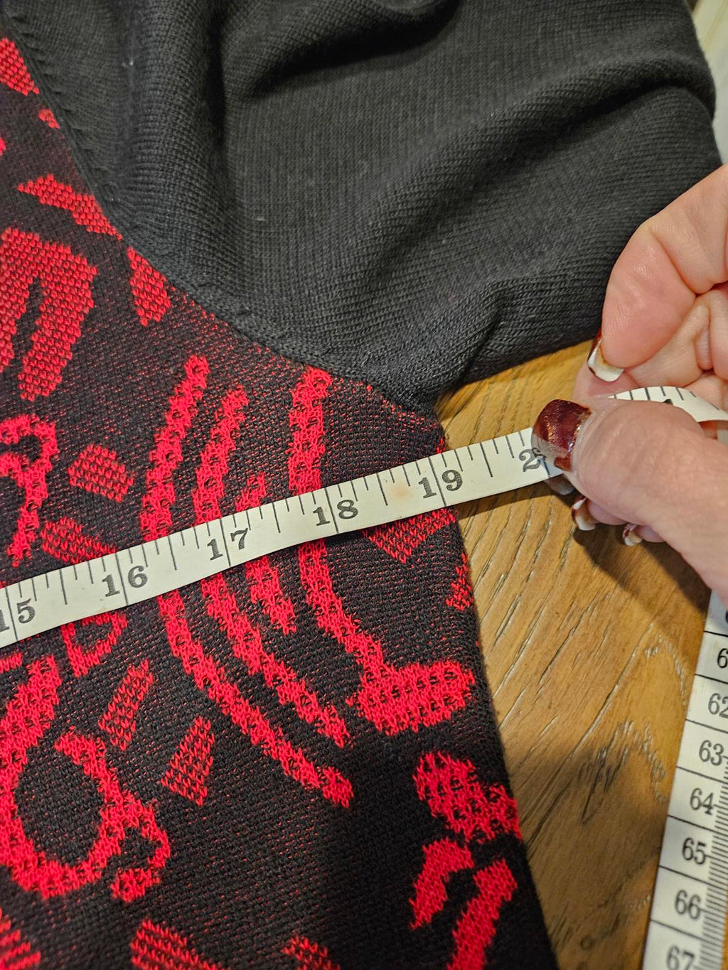 London Times Red & Black Long Sleeve Sweater Dress #352
