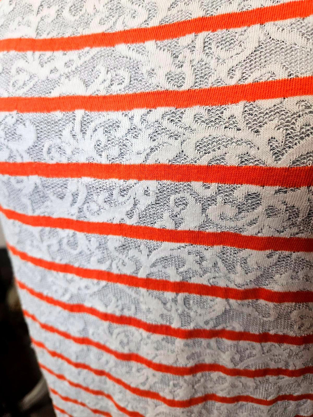 Lucky Brand Women's Striped Lace Short Sleeve T-Shirt Size S 480