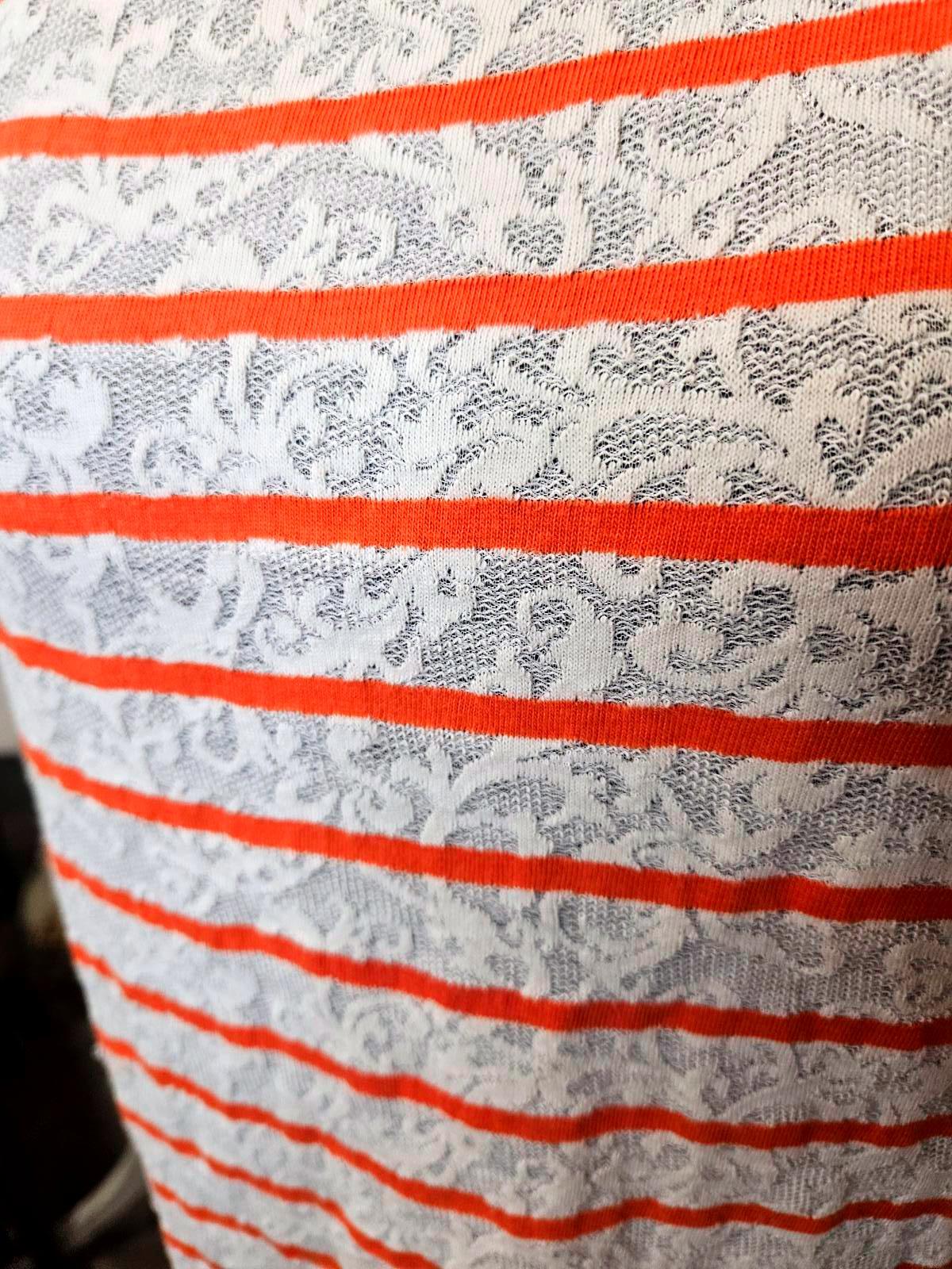 Lucky Brand Women's Striped Lace Short Sleeve T-Shirt Size S 480