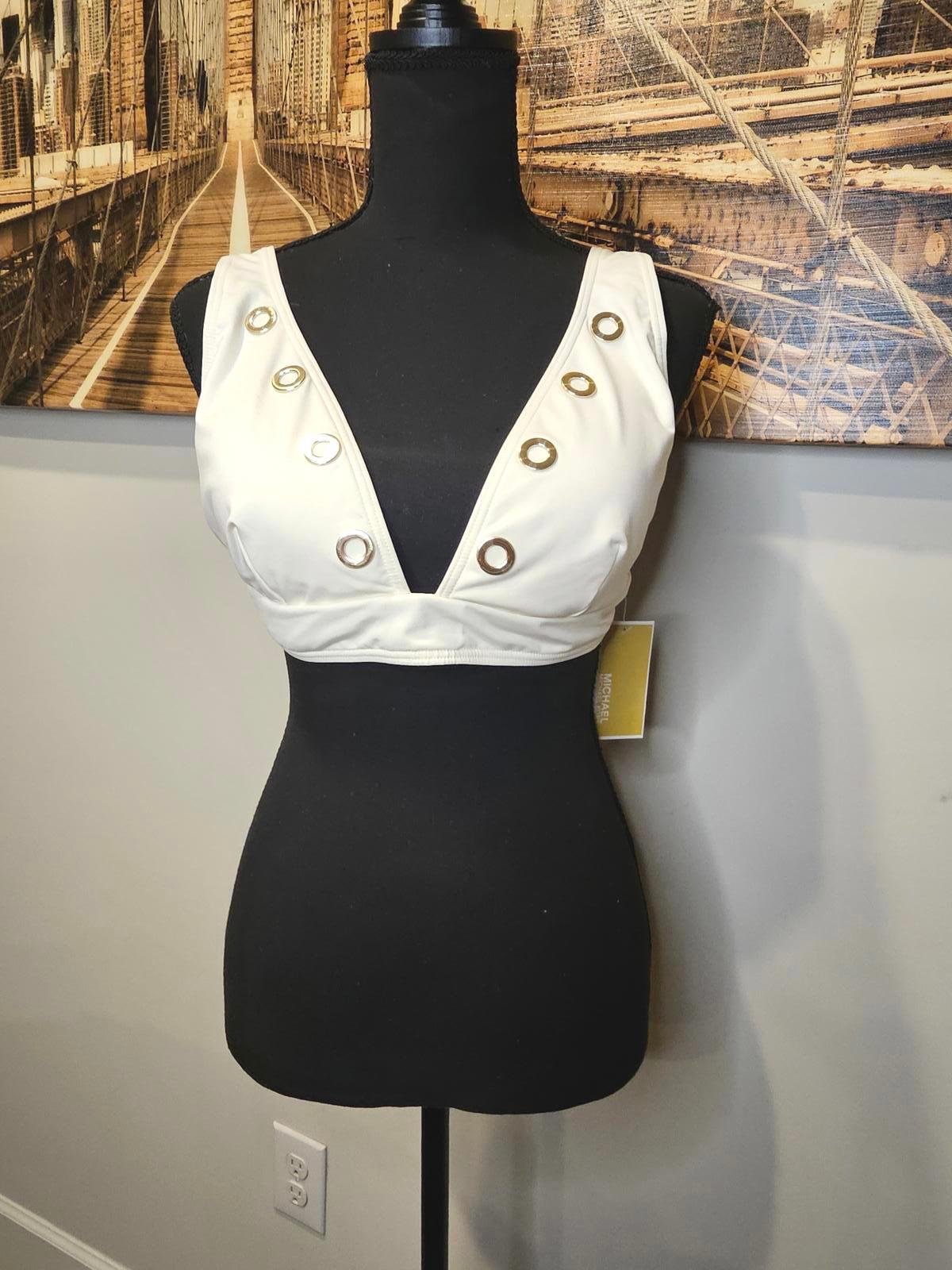 Michael Kors Women's XL Swim Top with Gold Accents B36