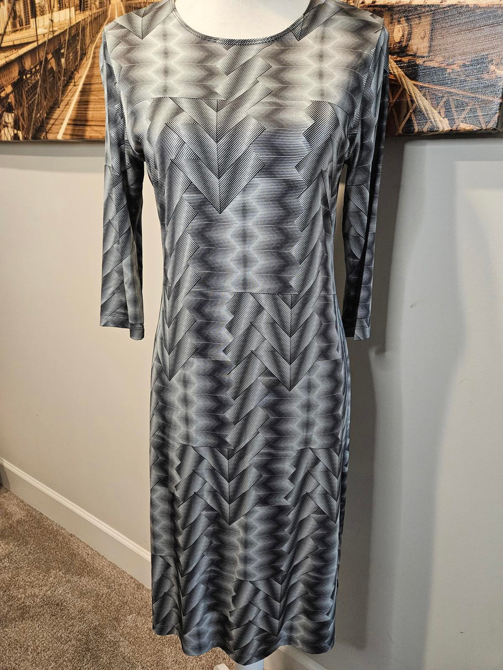 Leggiardo Chevron Dress -Super Soft and Stretchy #H55