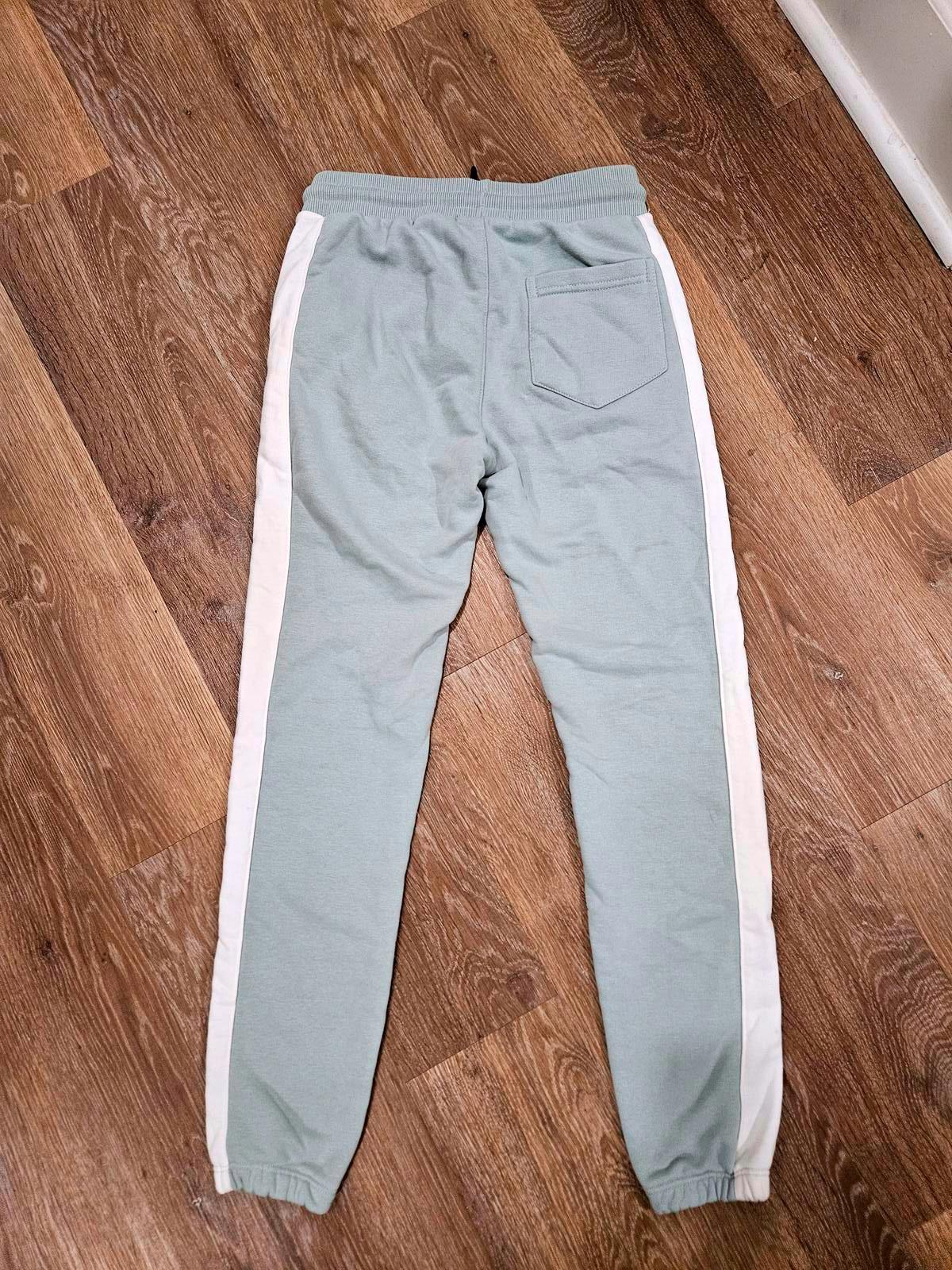 North Face Light Green Joggers with White Side Stripe B5