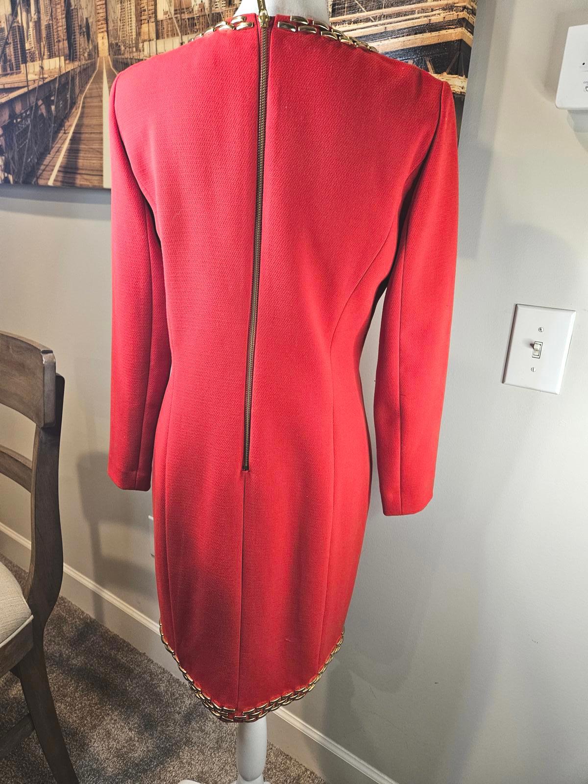 Michael Kors Long Sleeve Dress with Gold Accents #H73