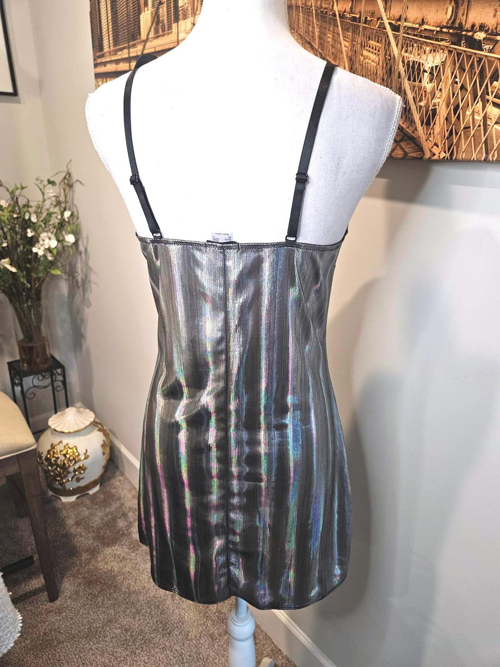 Venus Silver Holographic Women's Dress-L
