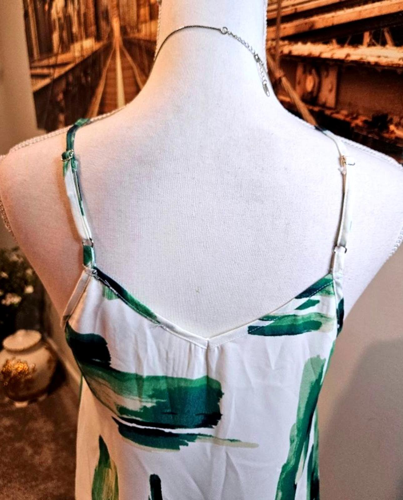 Asher Green Abstract Print Cami Dress - Perfect for Summer-S