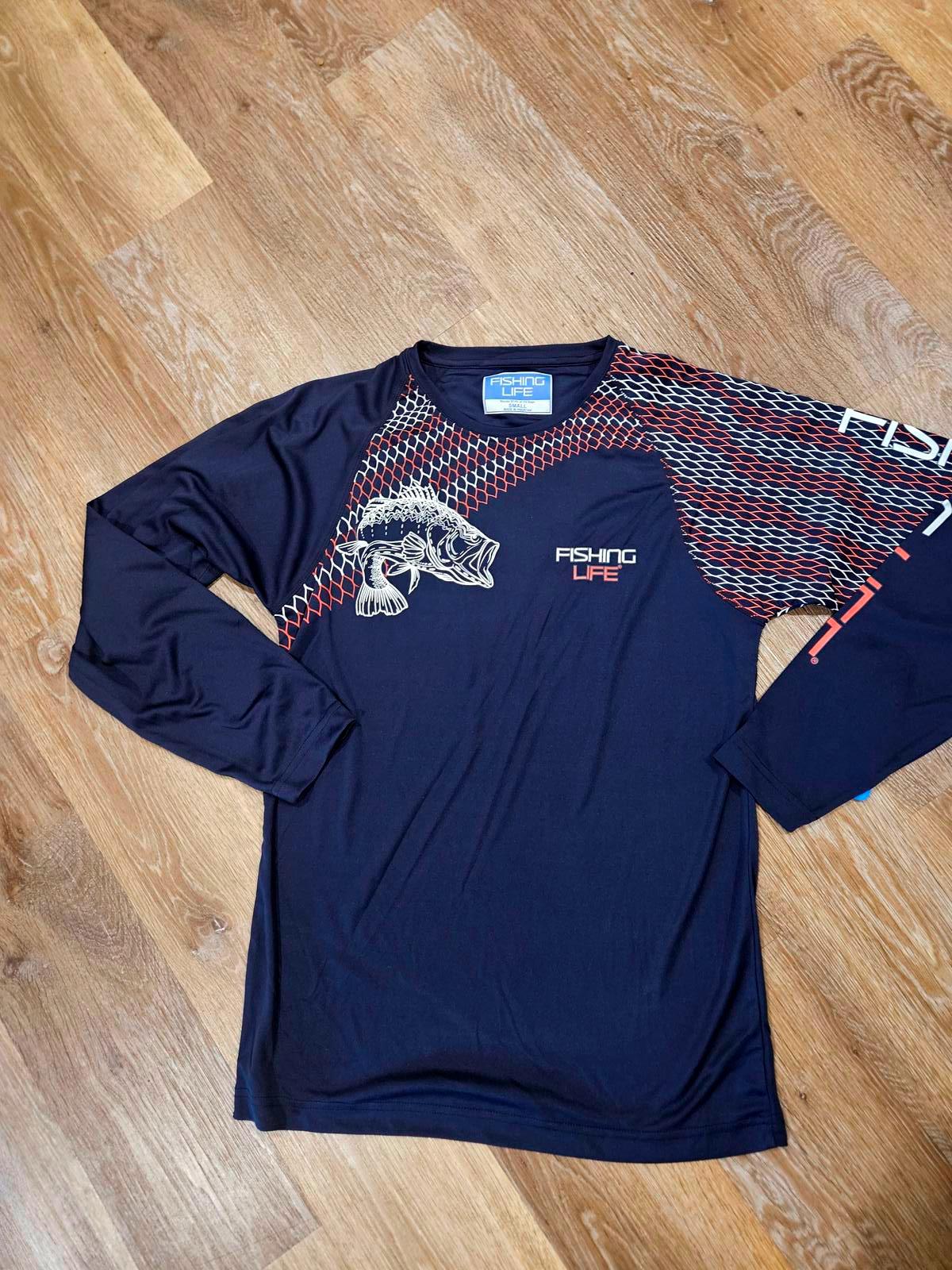 Nwt Men's Fishing Life Long Sleeve Dri-Fit Fishing Shirt-S