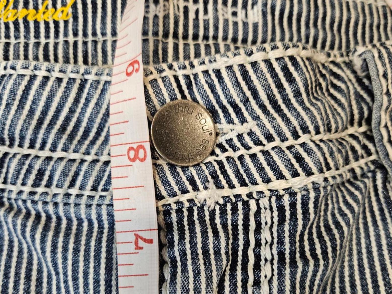 Most Wanted Denim Blue Striped Shorts - Size 32 #303