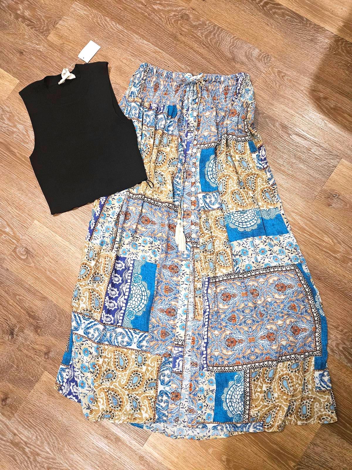 Nwt  2 Piece Christian Siriano Bohemian Maxi skirt and Top 1096