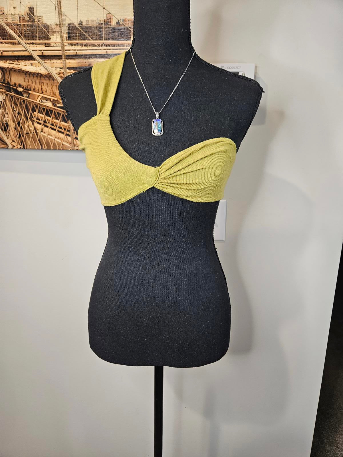 Nwot Urban Outfitters Out from Under Olive Green One-Shoulder Top 869