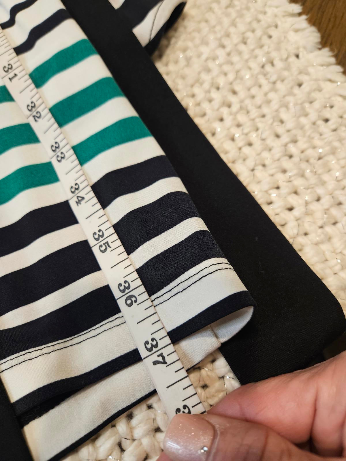 New York & Co Sleeveless Striped Belted Dress