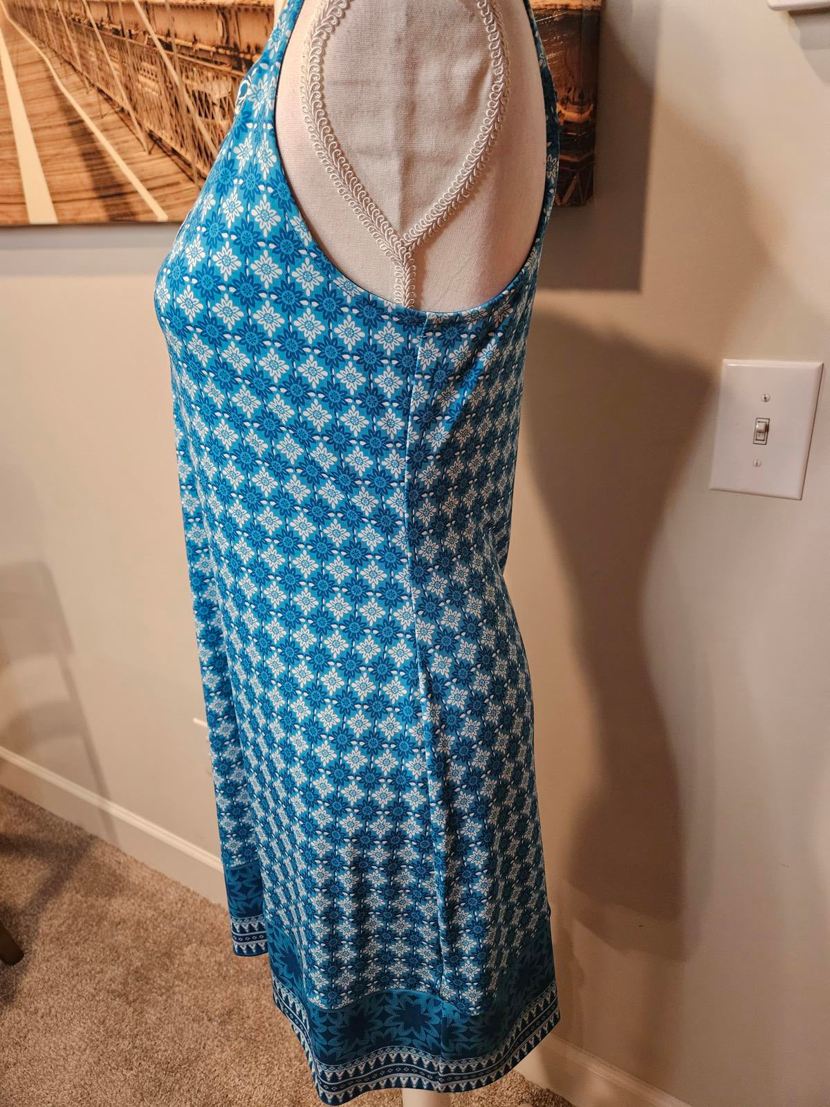 Magnolia Grace Stylish Blue Patterned Summer Dress #234