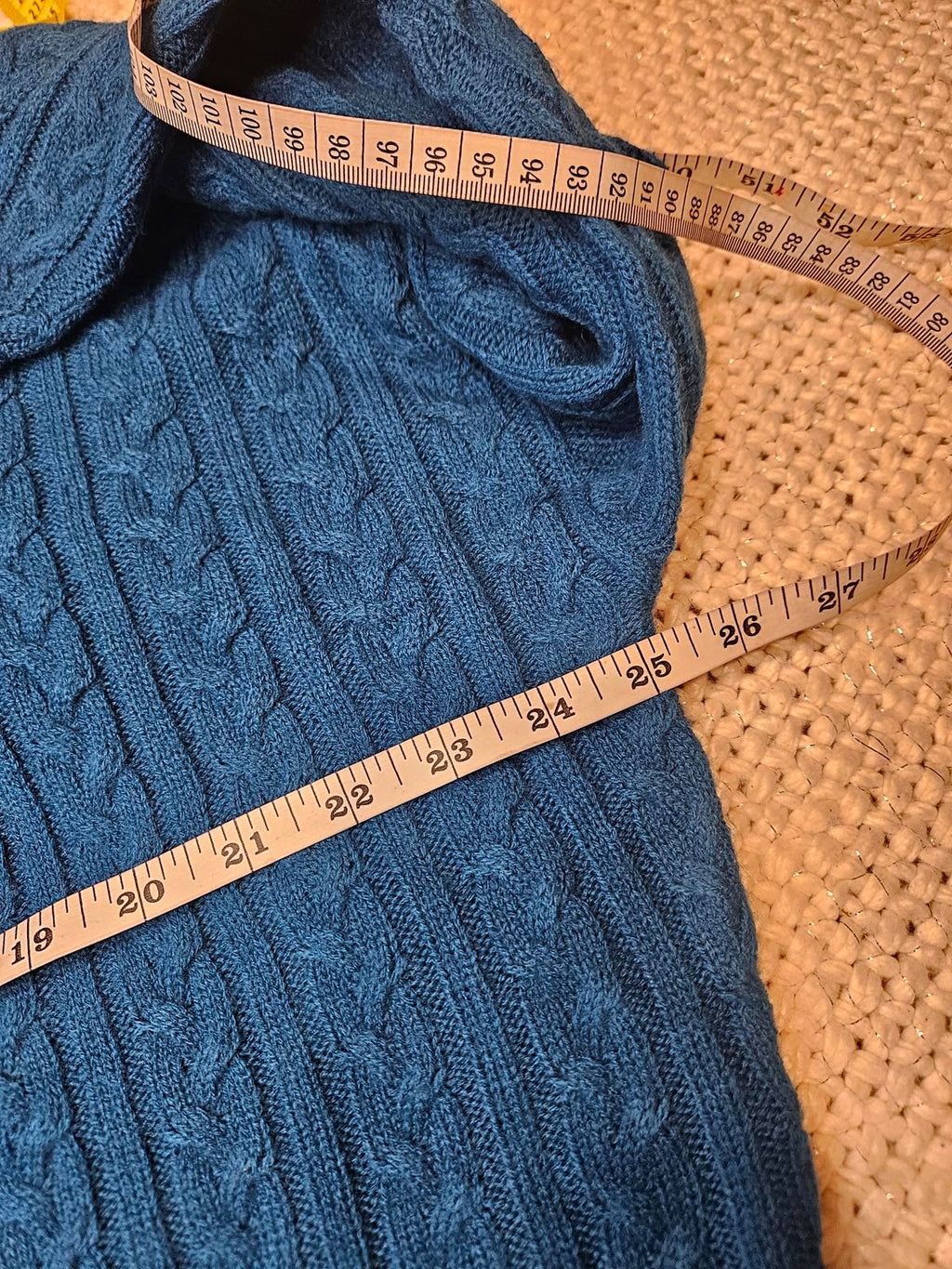 New York & Company Blue Cable Knit Sweater Set