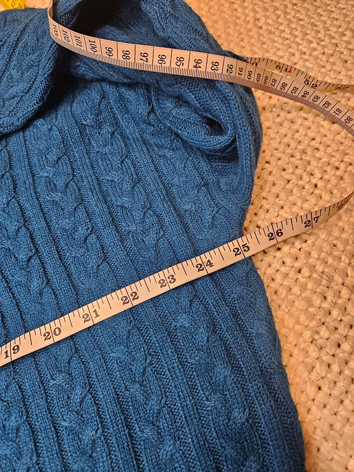 New York & Company Blue Cable Knit Sweater Set