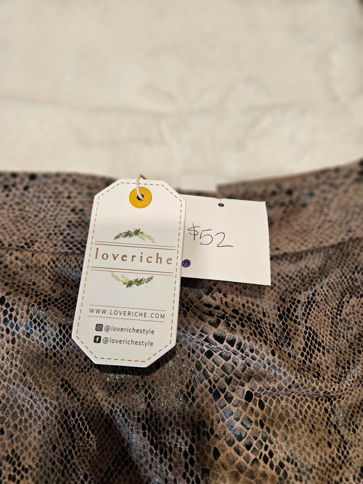 Loveriche Snakeskin Print Mini Skirt - Size M - New with Tags #43