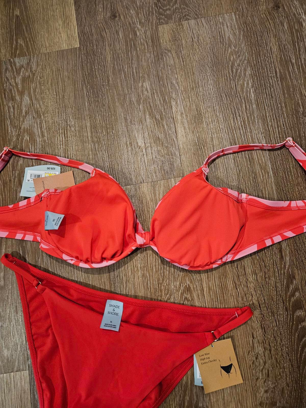 Nwt 3 Piece Shade & Shore Bikini Set with Coverup Pants - Size 38D & XL B31