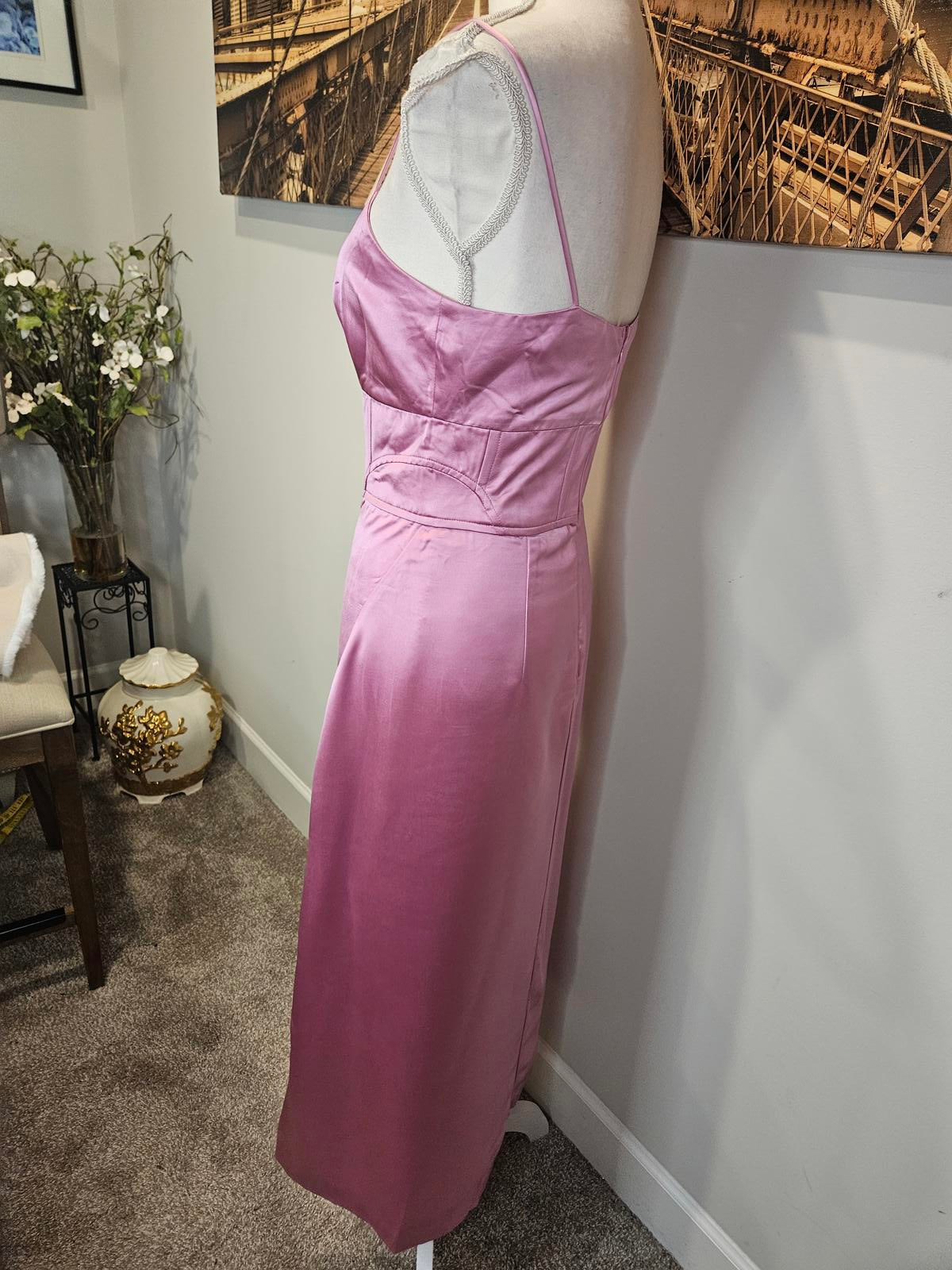 New Jason Wu Elegant Purple Satin Midi Dress 817