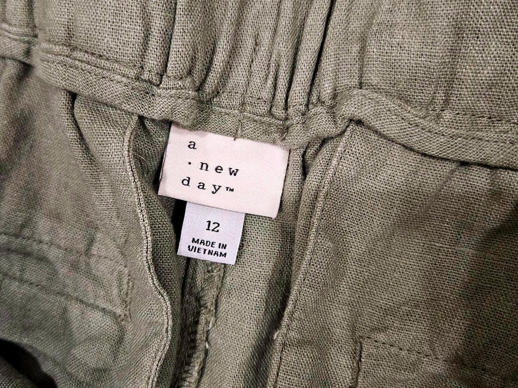 Nwt A New Day Women's Linen Blend Wide-Leg Pants - Size 12