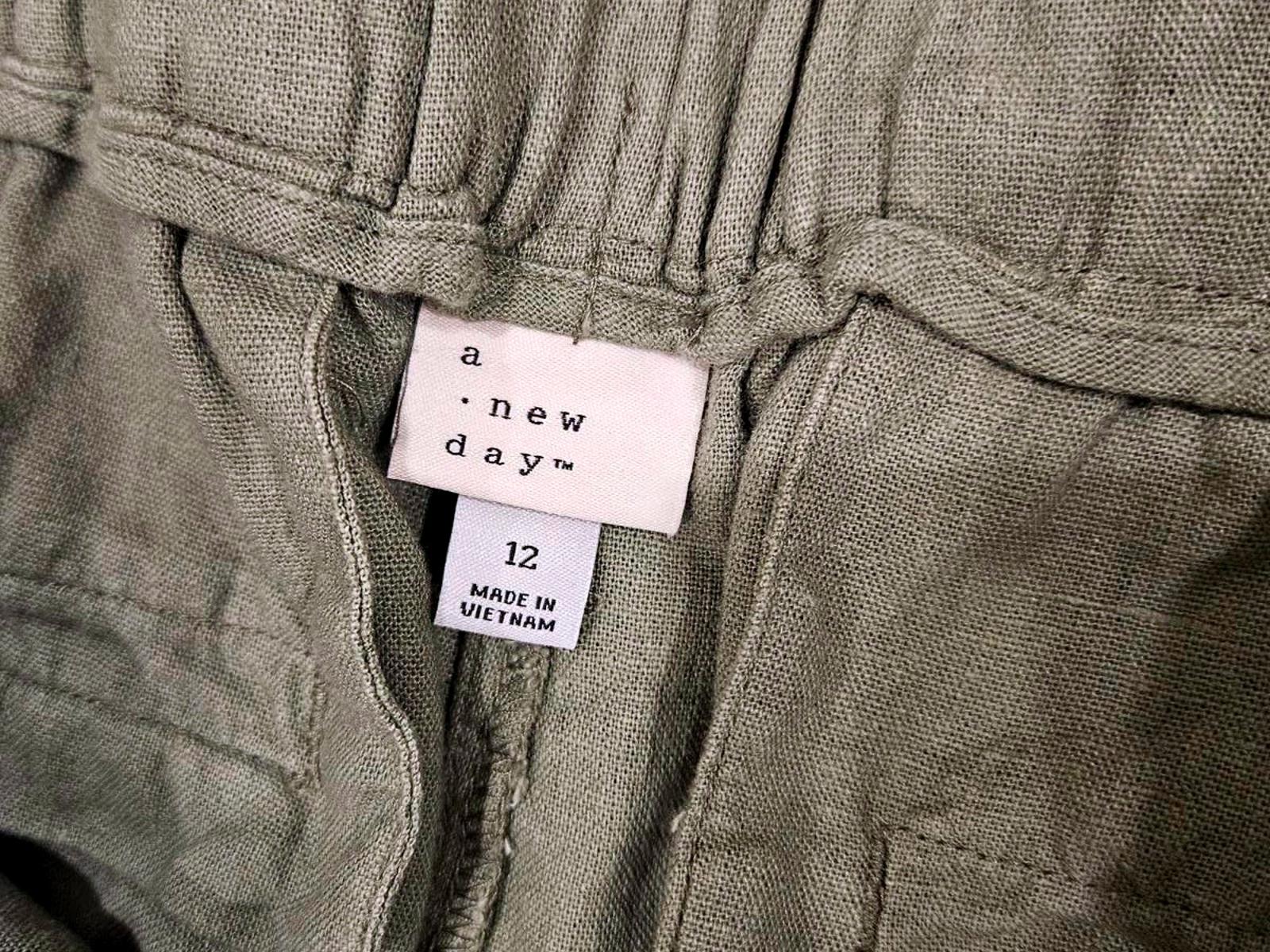 Nwt A New Day Women's Linen Blend Wide-Leg Pants - Size 12