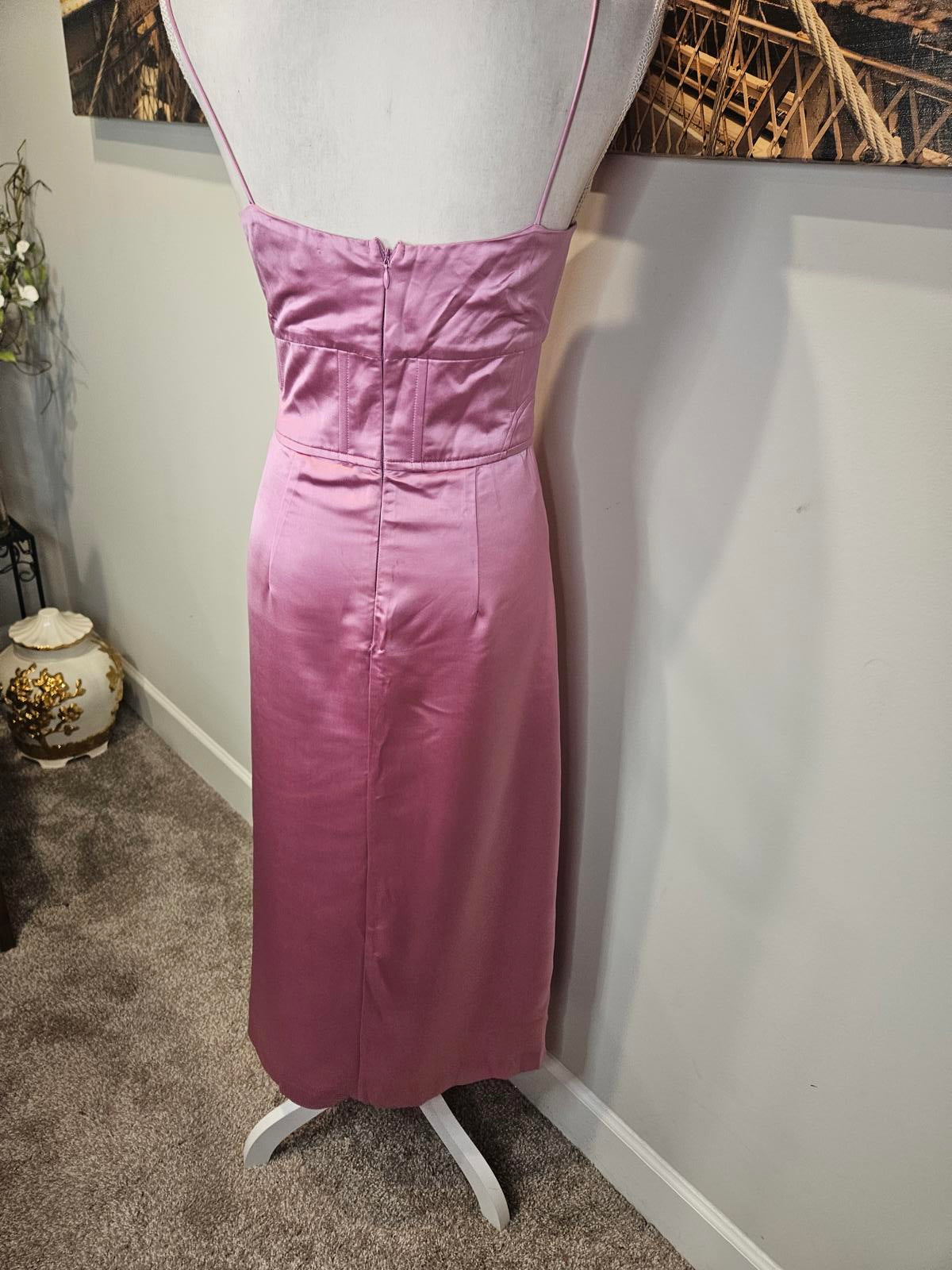 New Jason Wu Elegant Purple Satin Midi Dress 817