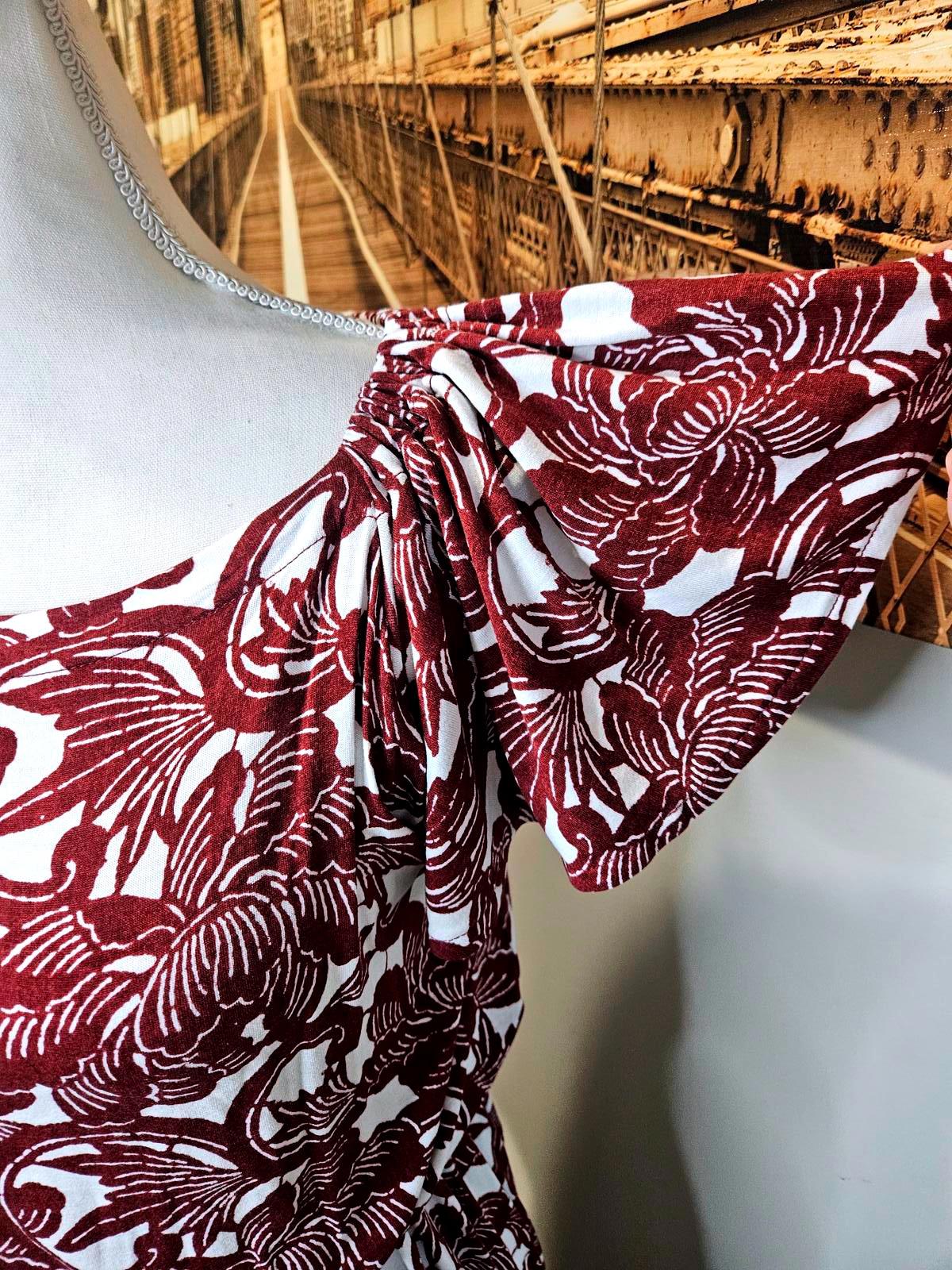 LOFT Burgundy Floral Patterned Maxi Dress Size XS