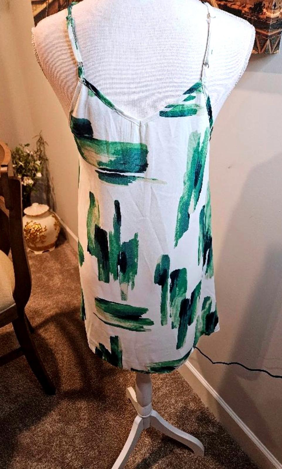 Asher Green Abstract Print Cami Dress - Perfect for Summer-S