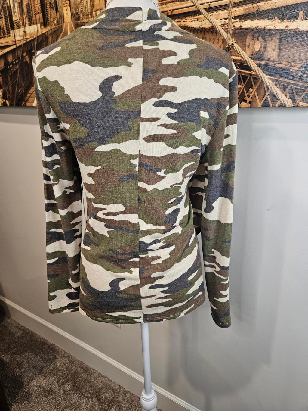 Nwt 1.State Stylish Camo Wrap Top 1076
