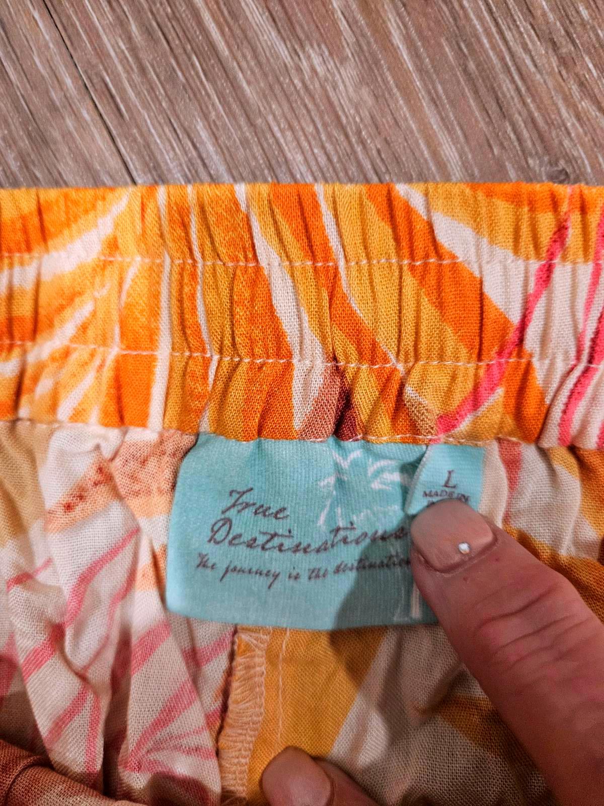 Nwot True Destinations Wide-Leg Palazzo Pants with Tropical Print 20