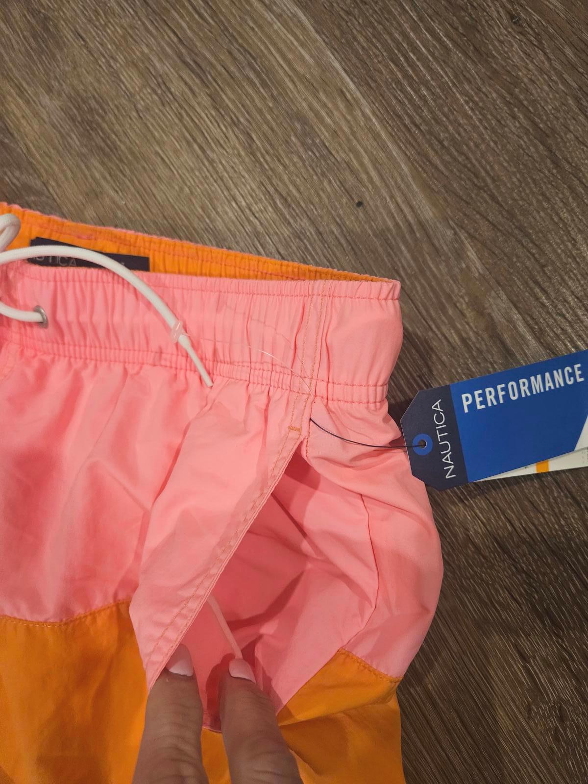 Nautica Men's Color Block Swim Trunks - Performance Fit, Size S 1245