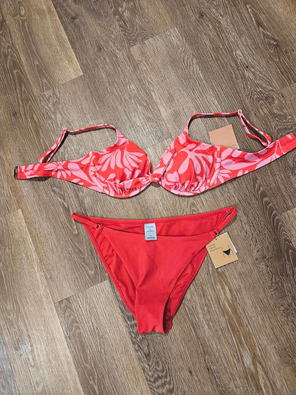 Nwt 3 Piece Shade & Shore Bikini Set with Coverup Pants - Size 38D & XL B31