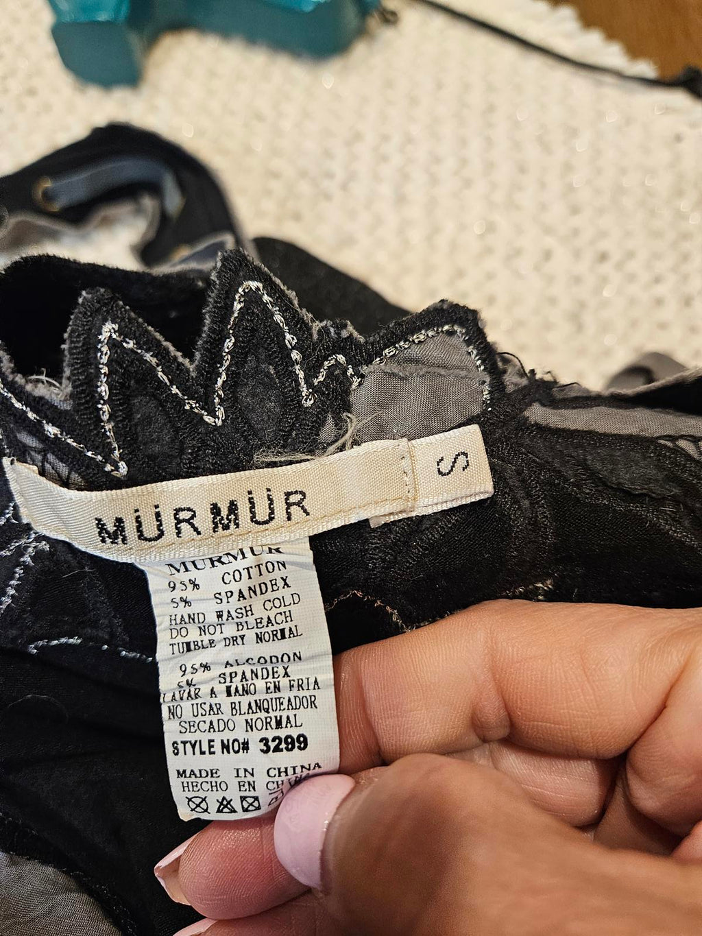 MurMur Sparkle Grunge Black Lace-Up Dress 545